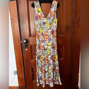 NWT | COACH | 100% Silk Floral Midi Dress | S | 90’s